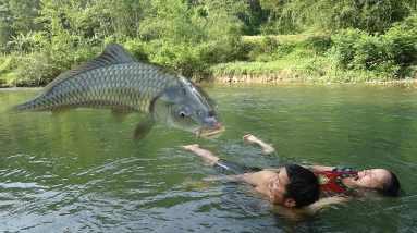 Unique Fishing: Survival Skills Catch Fish At River For Food