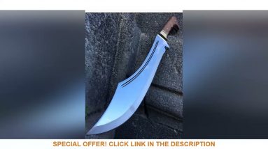 ⚡️ Kukri Machete with Sheath Stainless Steel survival Knives Cool Steel Sword Outdoor tool Rosewood