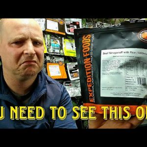 EXPEDITION FOODS beef stroganoff with rice, hydrated and dehydrated pouched meals