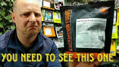 EXPEDITION FOODS beef stroganoff with rice, hydrated and dehydrated pouched meals
