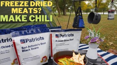 Camping with 4Patriots Meat and Protein Deluxe Survival Kit Review // Kids Try Survival Food