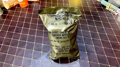 1977 MRE REVIEW Long Range patrol Menu 8 Chicken And Rice