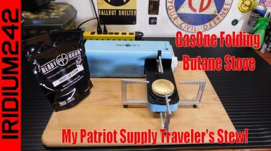 Dual Review: GasOne Folding Butane Stove And My Patriot Supply Traveler's Stew!