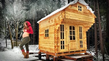 7 MONTHS PREGNANT & Off Grid - SNOW HITS US HARD | Foraging & Drying SEAWEED in BRICK OVEN - Ep. 148